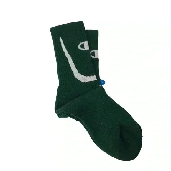 CHAMPION SOCKS WOMENS S/M FITS 6-10 ATHLETIC ALL-SPORT CREW DARK GREEN - Picture 3 of 7